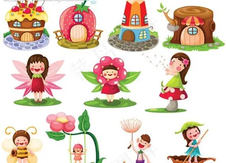 可爱卡通小女孩小精灵图片