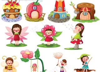 可爱卡通小女孩小精灵图片