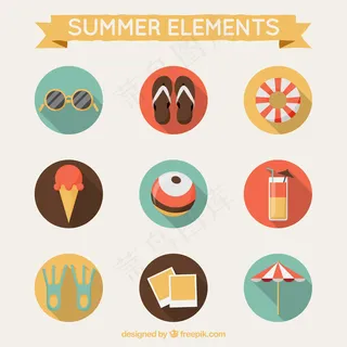 夏季元素包联合国平面设计