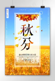 秋分二十四节气海报模板