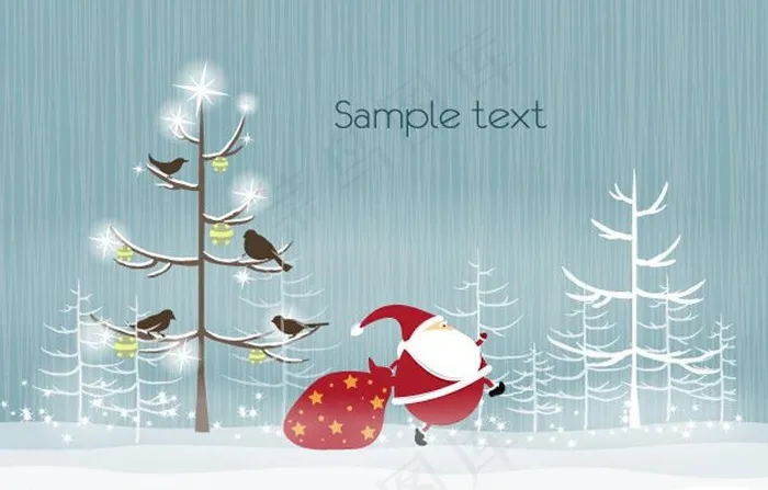 卡通圣诞背景图片eps,ai矢量模版下载