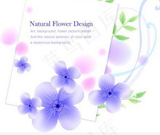 花朵绿叶植物花纹装饰背景矢量素材