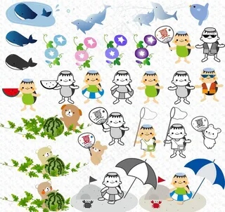 卡通可爱夏天素材图片