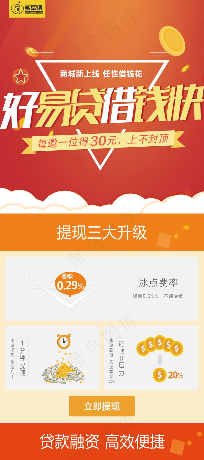 好易贷贷款融资宣传展架(4724X10630(DPI:150))psd模版下载