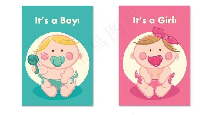 卡通婴儿ai矢量模版下载