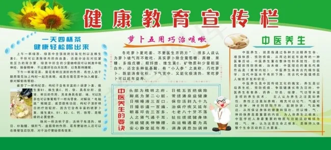 健康教育宣传栏cdr矢量模版下载