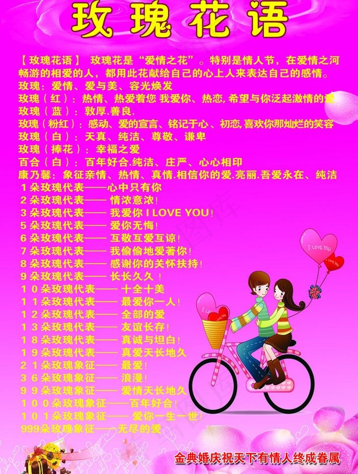 玫瑰花语图片psd模版下载