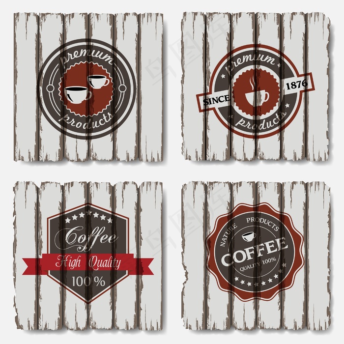 老木背景标签咖啡