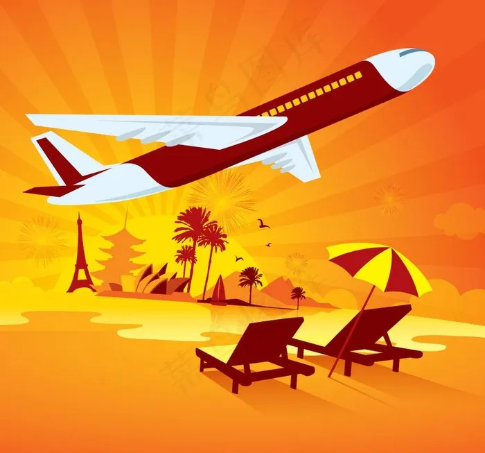 度假旅游背景图片eps,ai矢量模版下载