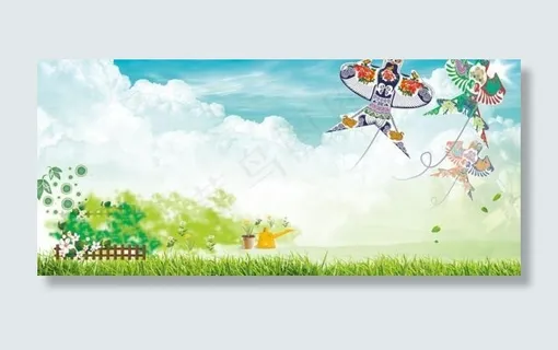 春天放风筝图片