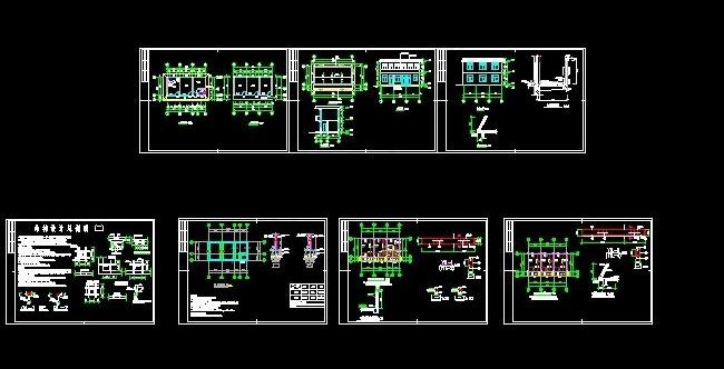 砖混结构二层办公楼建筑施工图附带结...