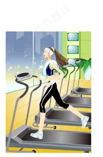 跑步机上的美女 跑步机上的美女