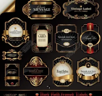 华丽欧式花纹 金色 边框 花边 标签图片 华丽欧式花纹 金色 边框 花边 标签图片