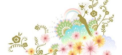 鹦鹉剪影矢量素材时尚花纹