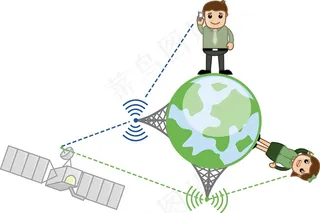 移动网络的矢量插图