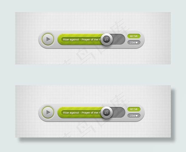 网站音乐播放器PSD素材