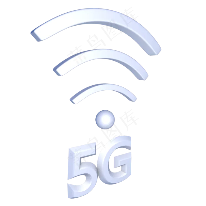 银色5G信号文字,免抠元素(2000*2000px 300 dpi )