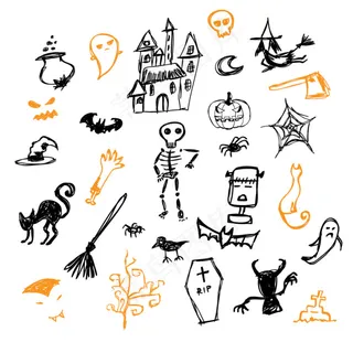 手绘万圣节元素