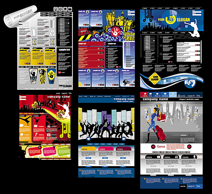 网站模板矢量素材