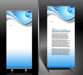 蓝色IT科技x展架易拉宝PSD模板...