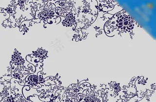 青花瓷花纹素材带路径