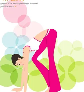 韩国运动健身美女矢量图080