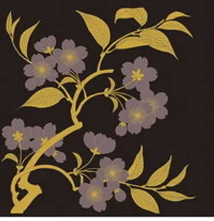 日本传统图案矢量素材的开花植物