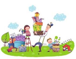 卡通快乐家庭矢量素材