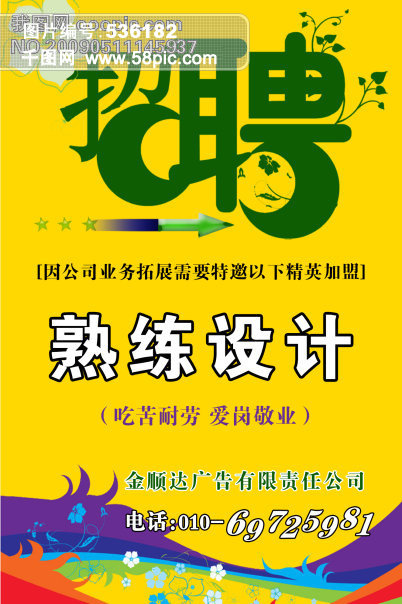 招聘 海报psd模版下载