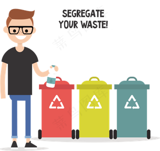 彩色垃圾箱分类