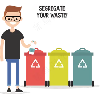 彩色垃圾箱分类