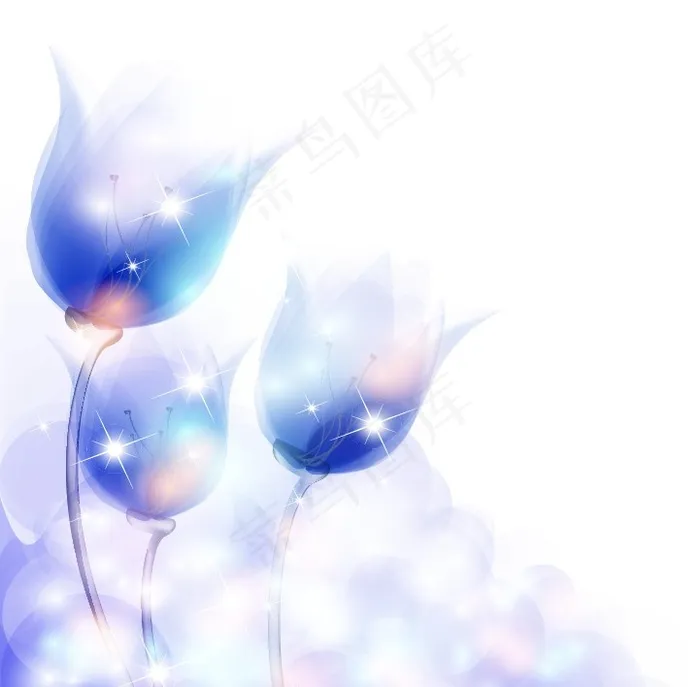 玫瑰滑蓝色妖姬分层eps,ai矢量模版下载