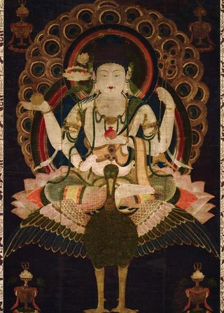 日本 平安时代 孔雀明王像图片