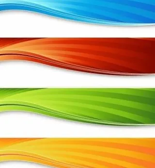 四彩色旗帜矢量图形