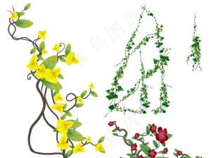 小清新花藤花边设计素材