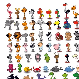 可爱的卡通动物矢量素材02