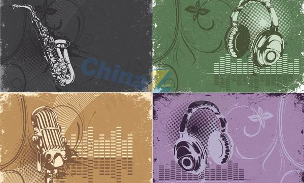 潮流音乐矢量素材下载ai矢量模版下载