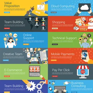 扁平化购物元素图片