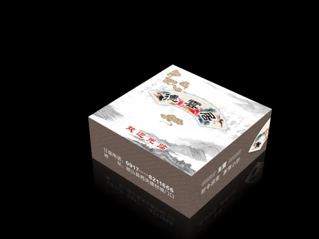 中国风餐厅抽纸盒cdr矢量模版下载