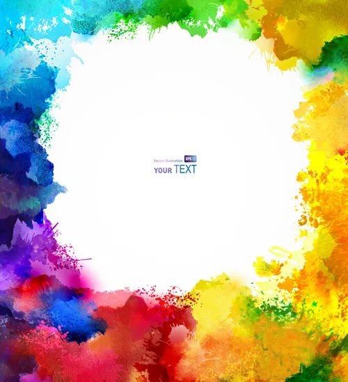 多色水彩溅背景插画矢量02eps,ai矢量模版下载