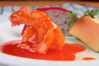 红酒木瓜焗对虾图片