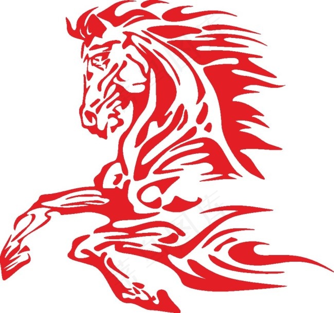 卉跑的火焰马图片