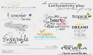 最新照片杂志手写英文装饰文字模板