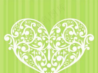 绿色爱心婚礼迎宾背景设计