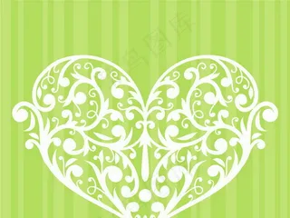 绿色爱心婚礼迎宾背景设计