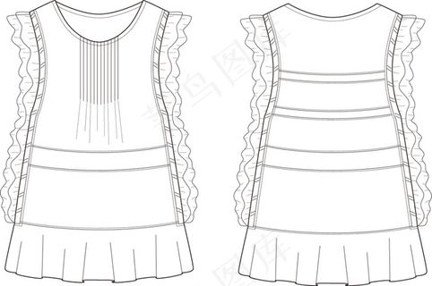 无袖背心 荷叶花边装饰 清新可爱