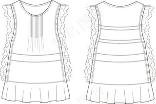 无袖背心 荷叶花边装饰 清新可爱