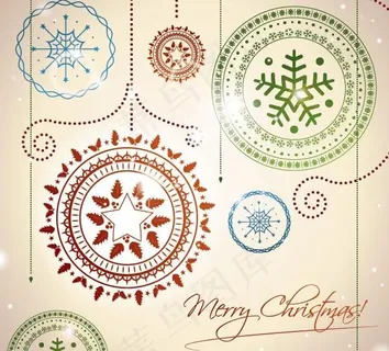 圣诞球和精美的图案矢量素材