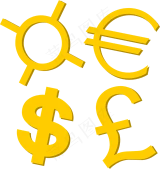 黄金的货币符号的剪辑艺术