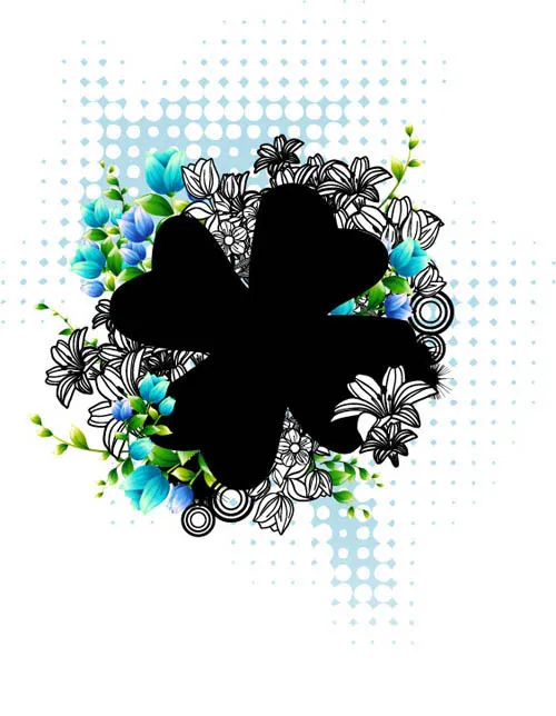 四叶草矢量边框ai矢量模版下载